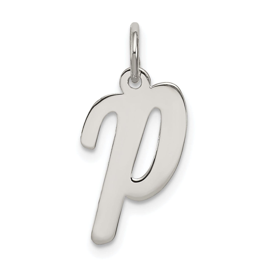 Sterling Silver Medium Script Initial P Charm