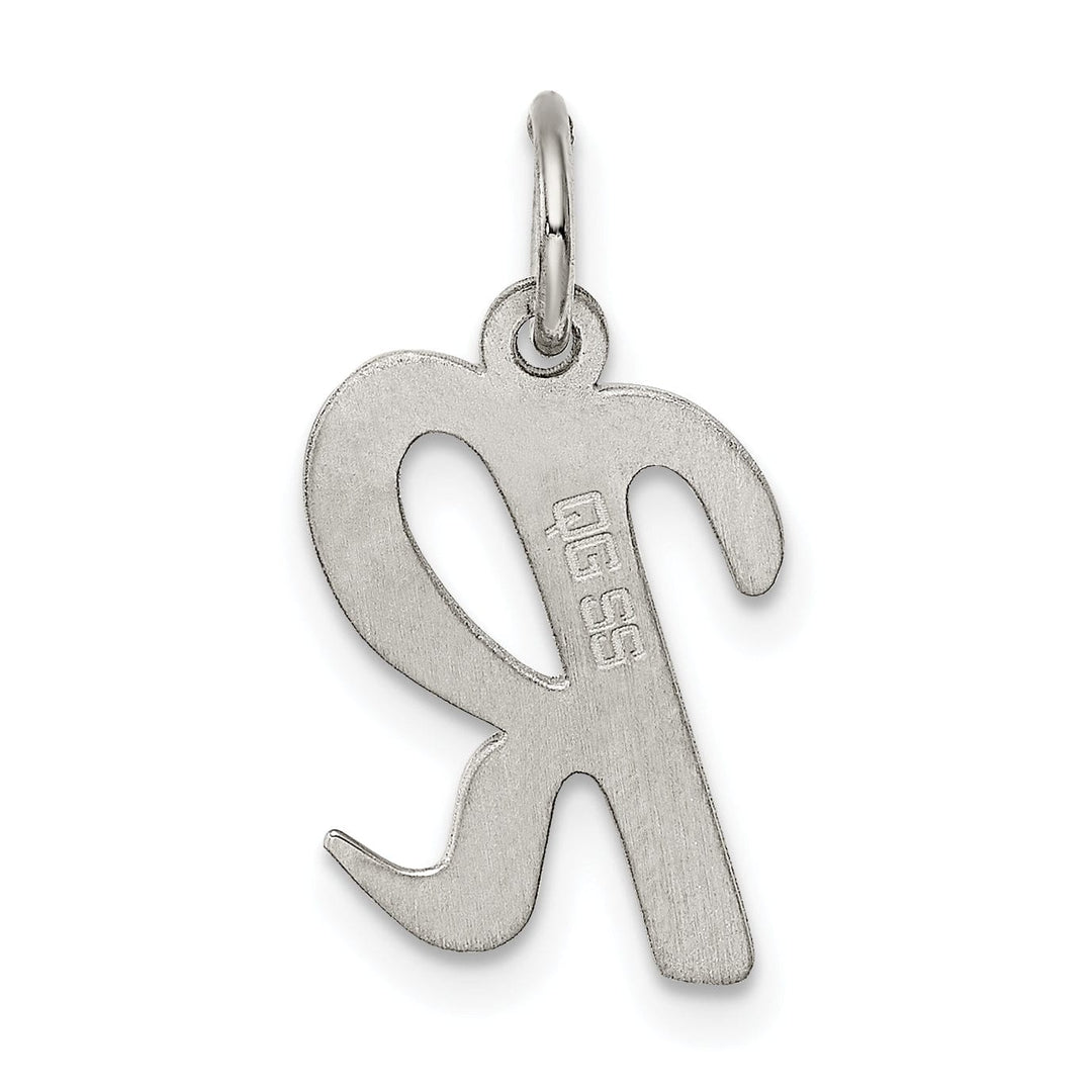 Sterling Silver Medium Script Initial R Charm