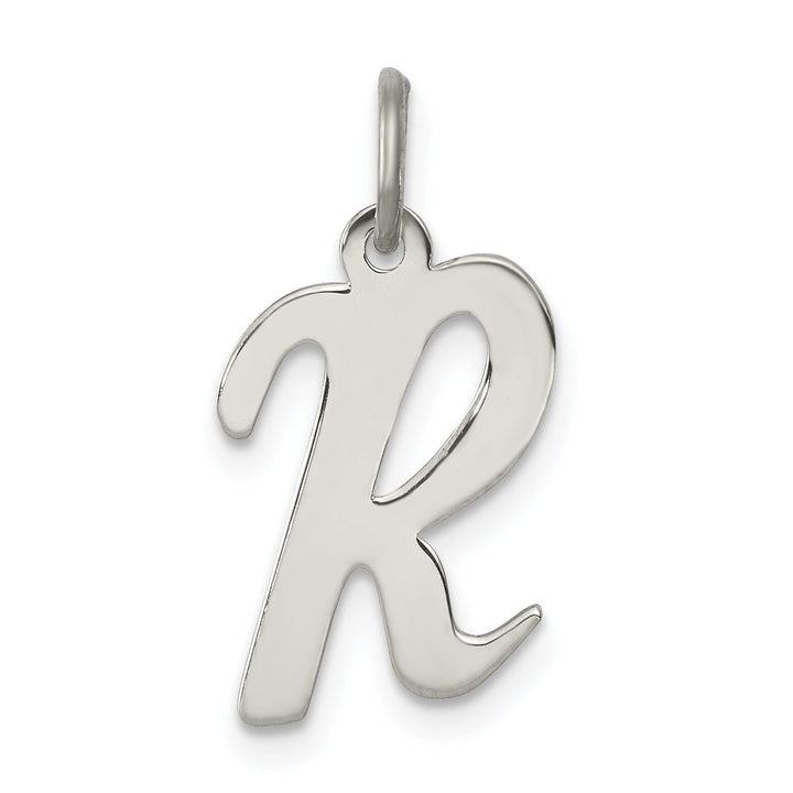 Sterling Silver Medium Script Initial R Charm