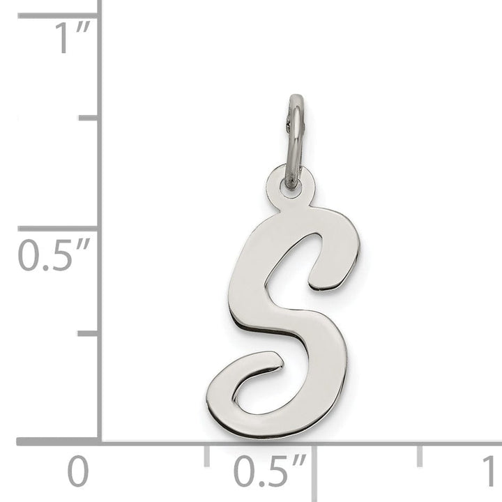 Sterling Silver Medium Script Initial S Charm