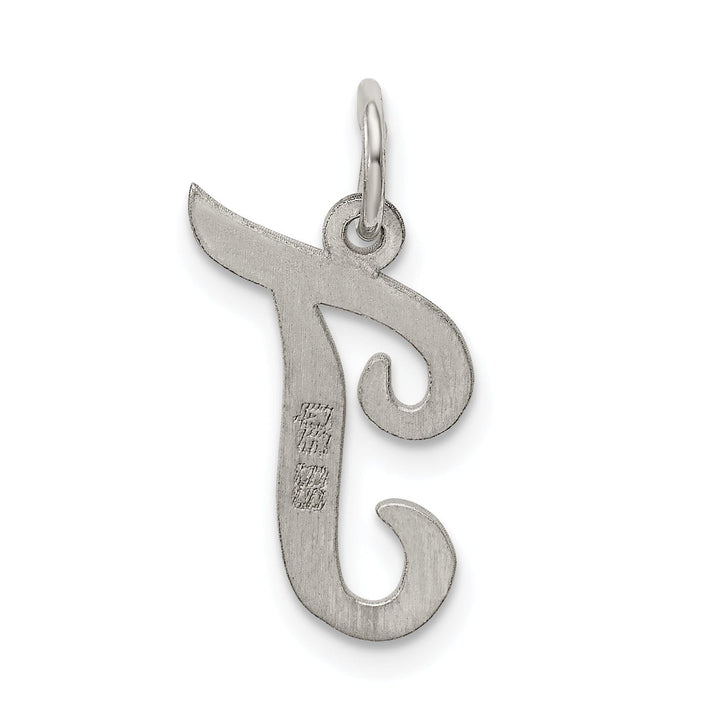 Sterling Silver Medium Script Initial T Charm