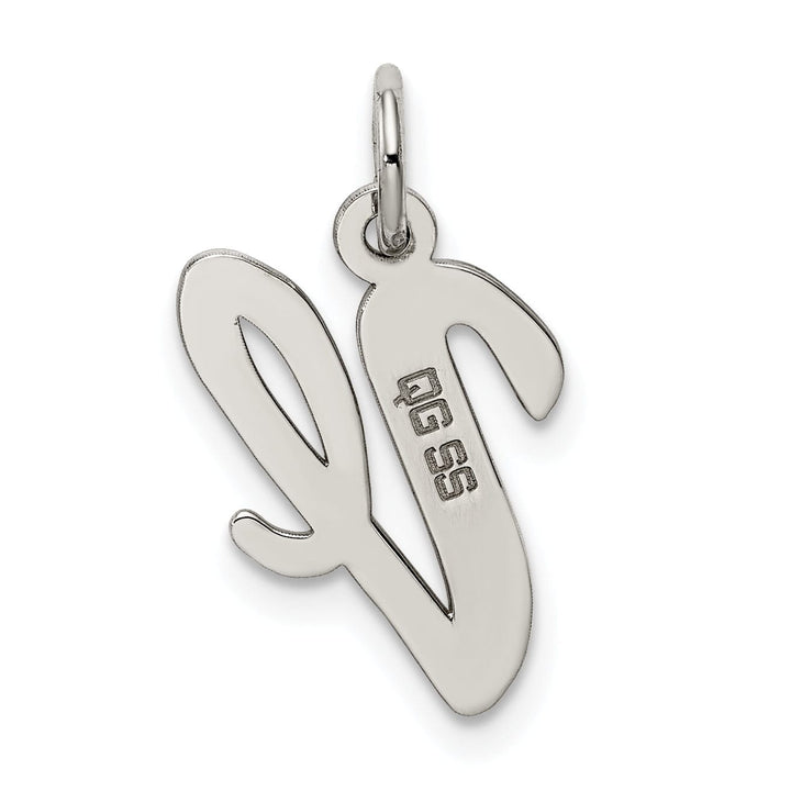 Sterling Silver Medium Script Initial V Charm