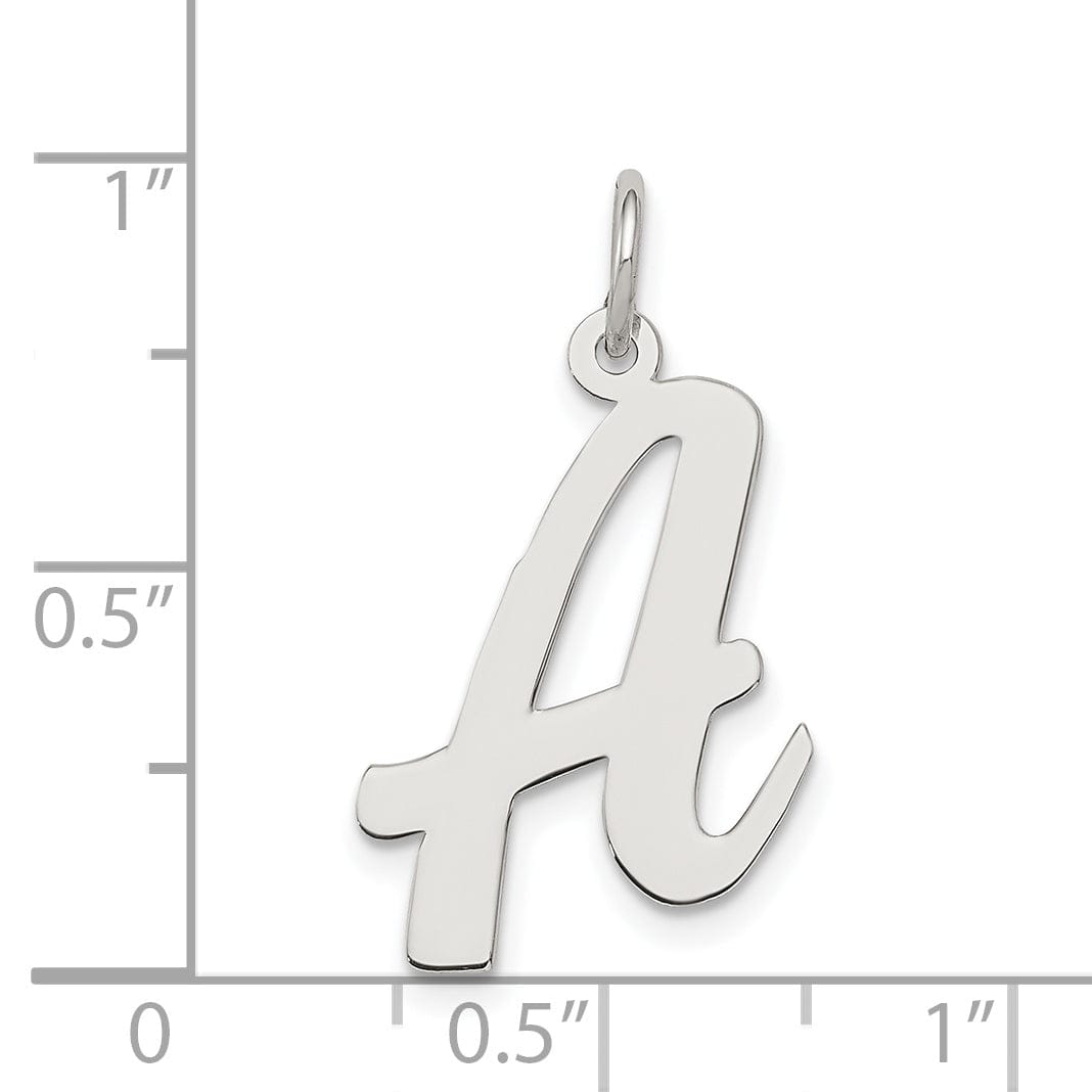 Sterling Silver Large Script Initial A Charm