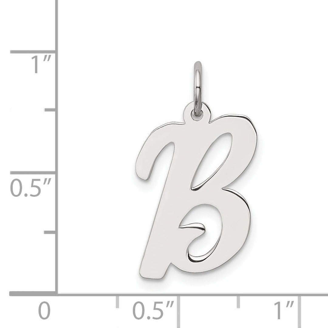 Sterling Silver Large Script Initial B Charm