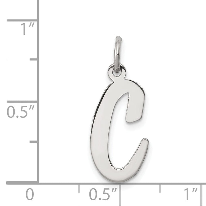 Sterling Silver Large Script Initial C Charm