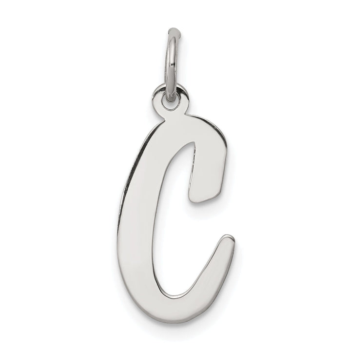 Sterling Silver Large Script Initial C Charm