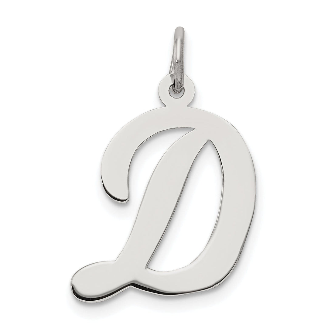 Sterling Silver Large Script Initial D Charm