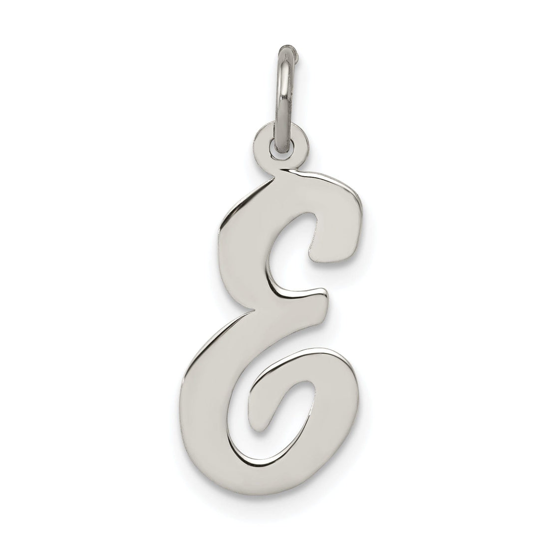 Sterling Silver Large Script Initial E Charm