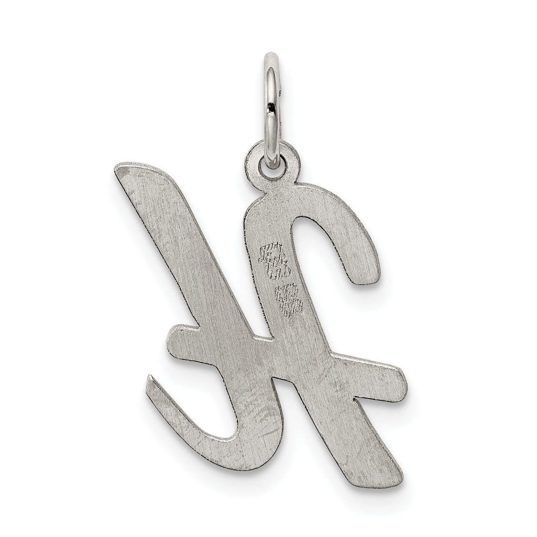 Sterling Silver Large Script Initial H Charm