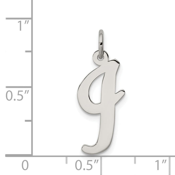 Sterling Silver Large Script Initial I Charm