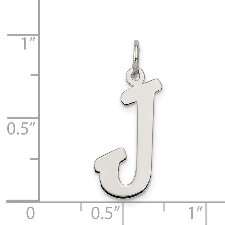 Sterling Silver Large Script Initial J Charm