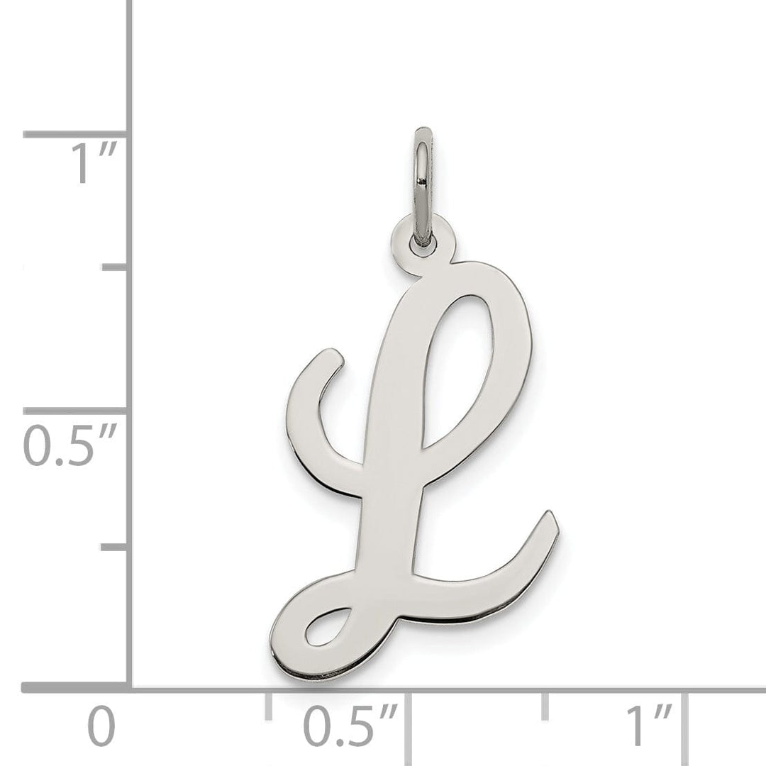 Sterling Silver Large Script Initial L Charm