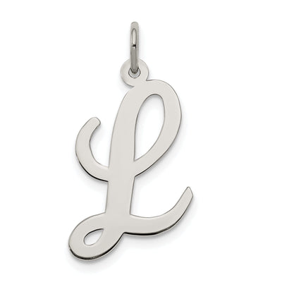 Sterling Silver Large Script Initial L Charm