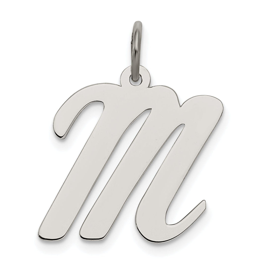 Sterling Silver Large Script Initial M Charm