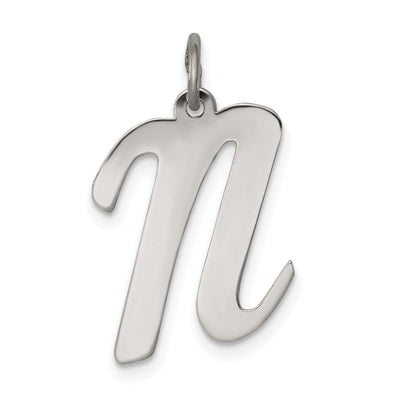 Sterling Silver Large Script Initial N Charm