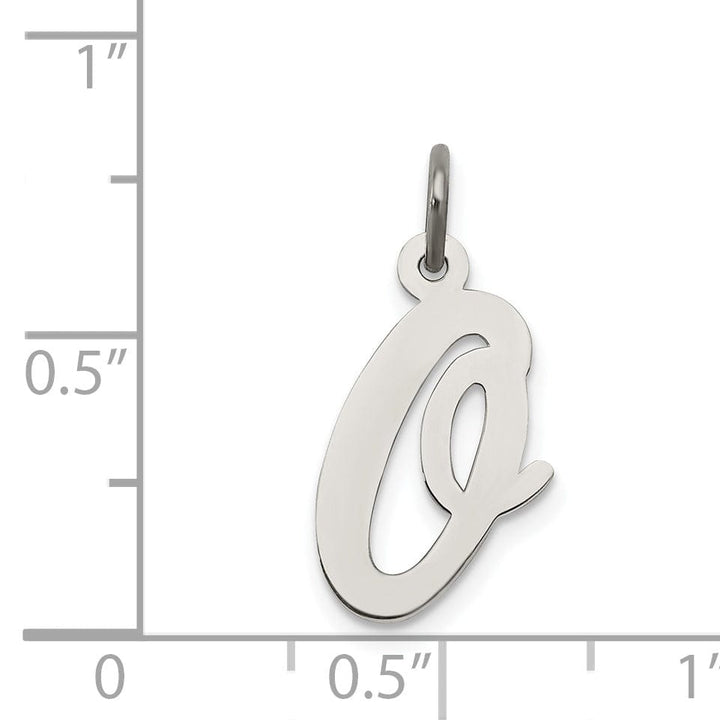 Sterling Silver Large Script Initial O Charm