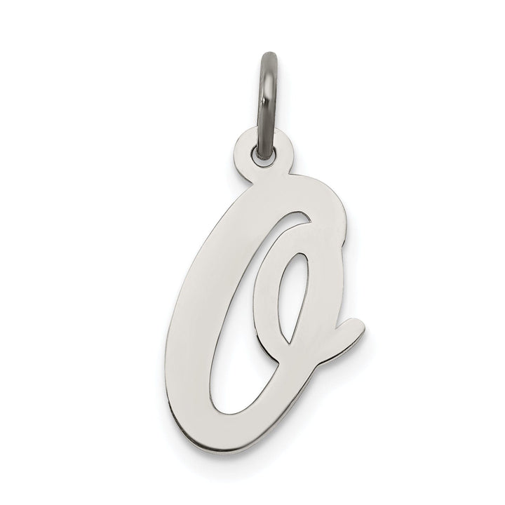 Sterling Silver Large Script Initial O Charm