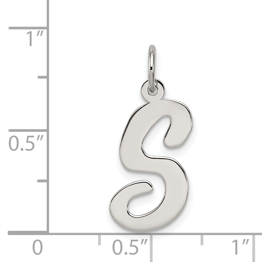 Sterling Silver Large Script Initial S Charm