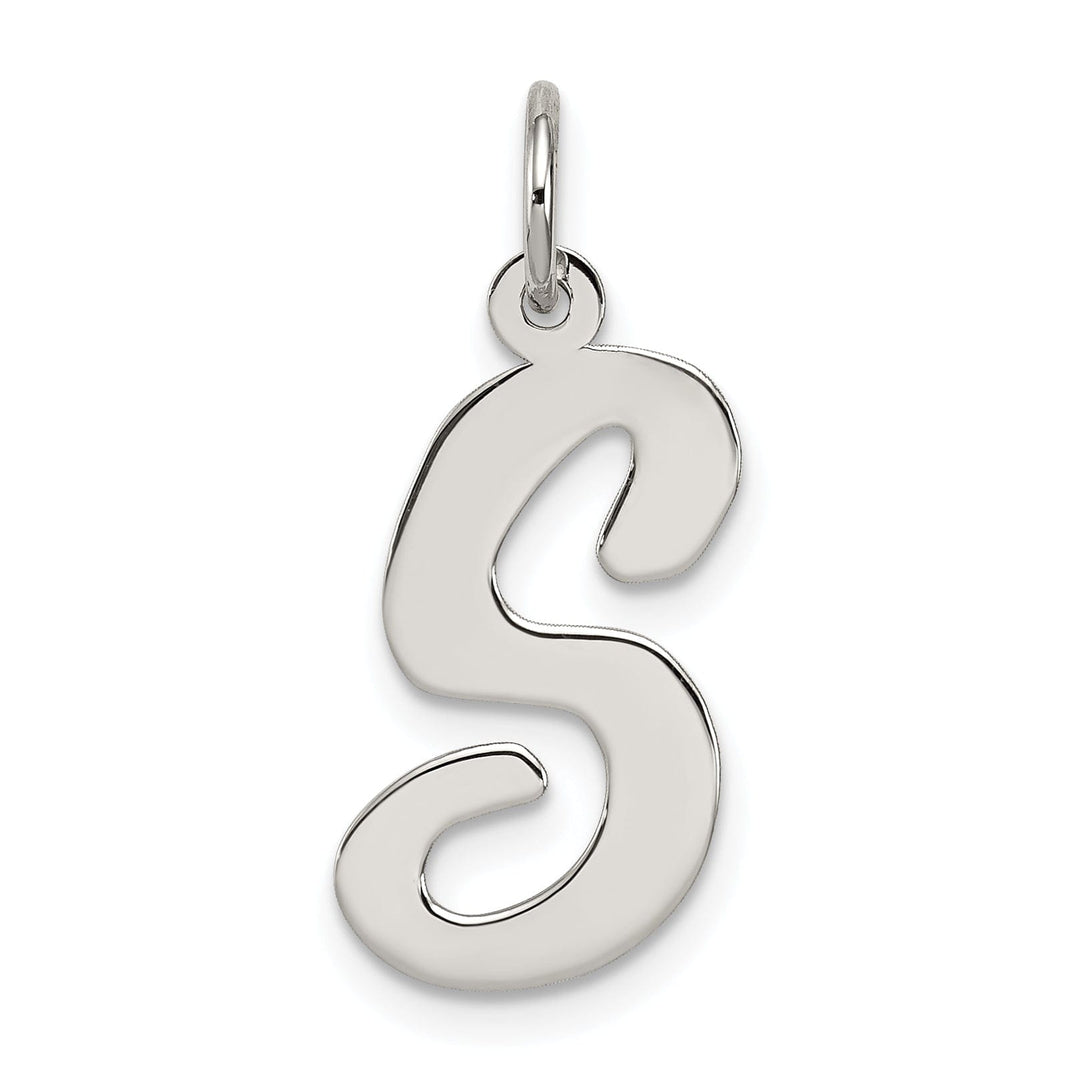 Sterling Silver Large Script Initial S Charm