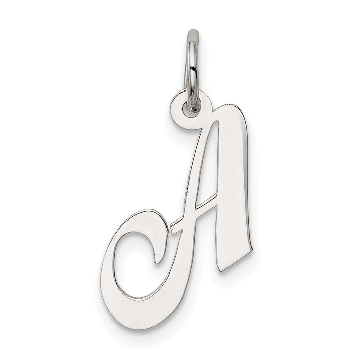 Sterling Silver Small Fancy Script Initial A Charm