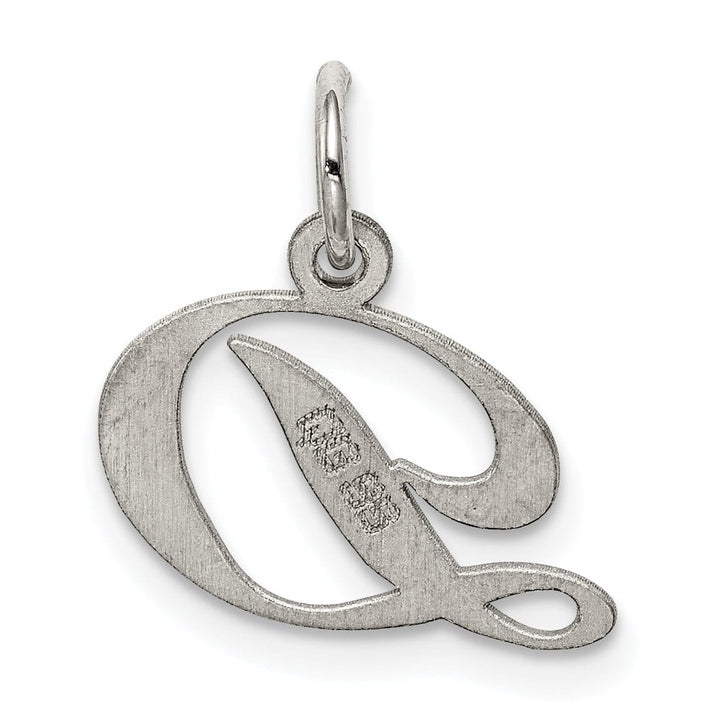 Silver Small Fancy Script Initial D Charm