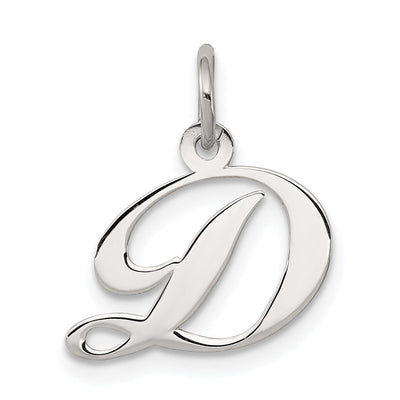 Silver Small Fancy Script Initial D Charm at $ 7.41 only from Jewelryshopping.com