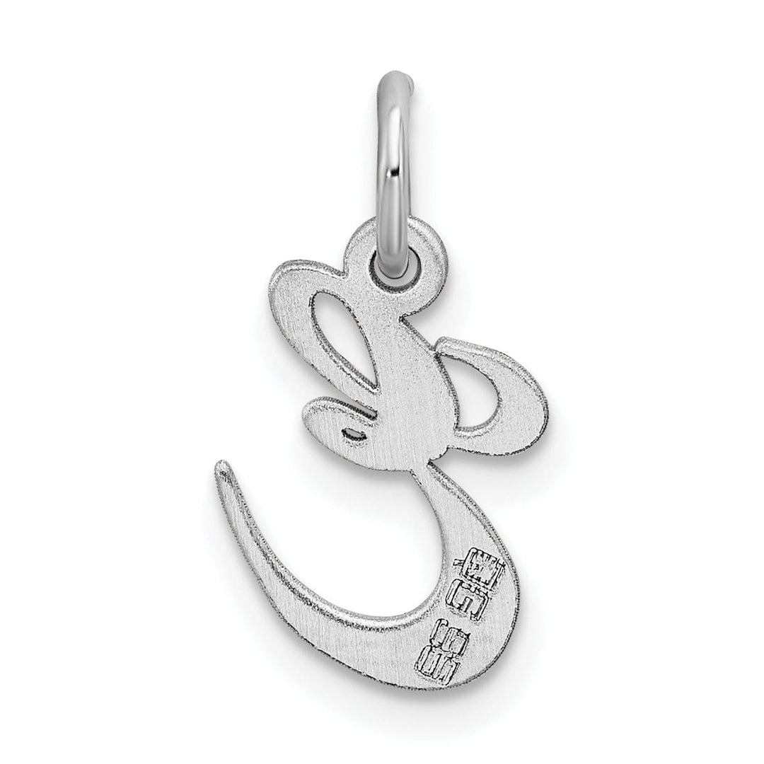 Silver Small Fancy Script Initial E Charm