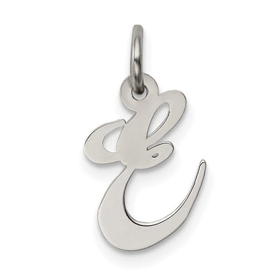Silver Small Fancy Script Initial E Charm at $ 7.37 only from Jewelryshopping.com
