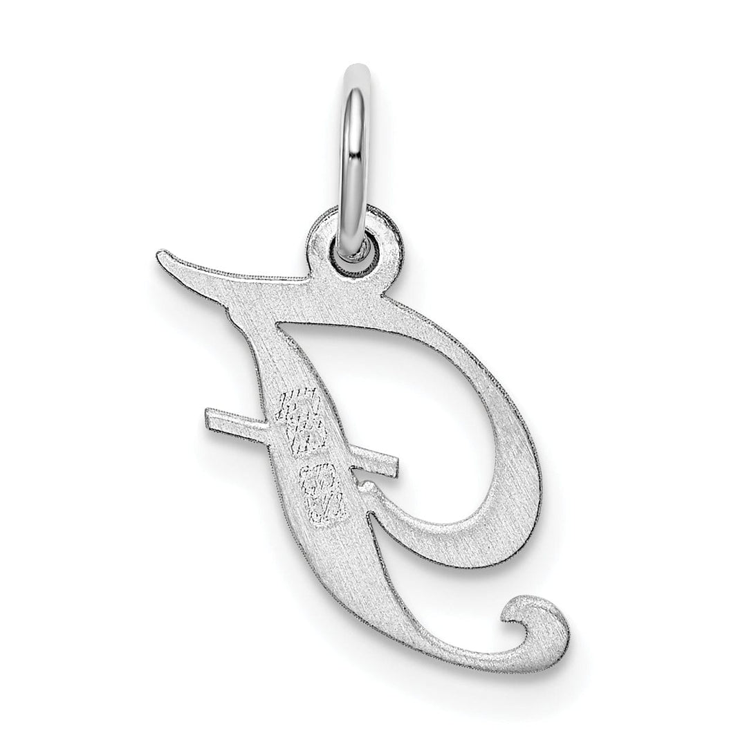 Silver Small Fancy Script Initial F Charm