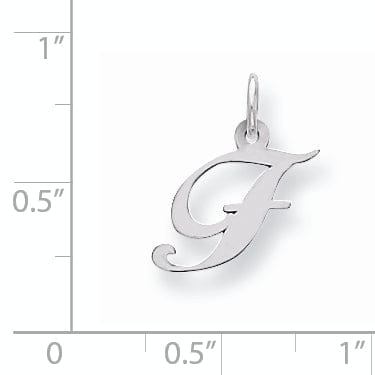 Silver Small Fancy Script Initial F Charm