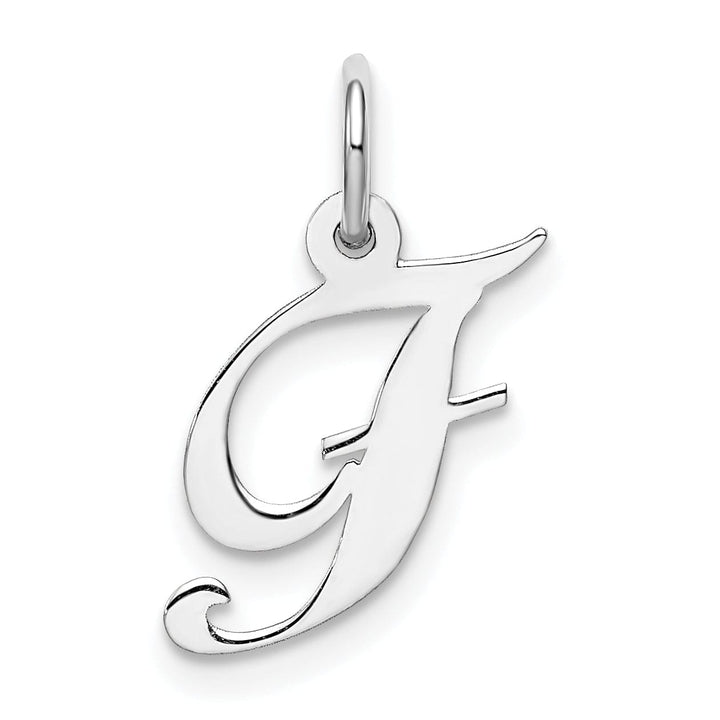 Silver Small Fancy Script Initial F Charm