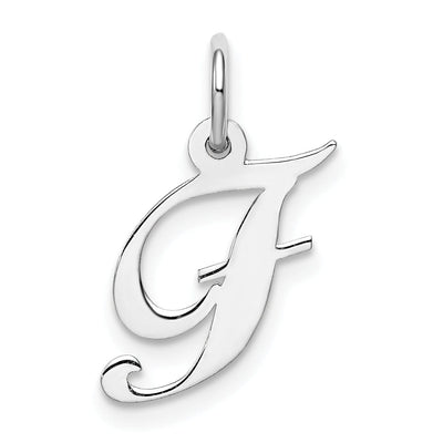Silver Small Fancy Script Initial F Charm at $ 7.41 only from Jewelryshopping.com