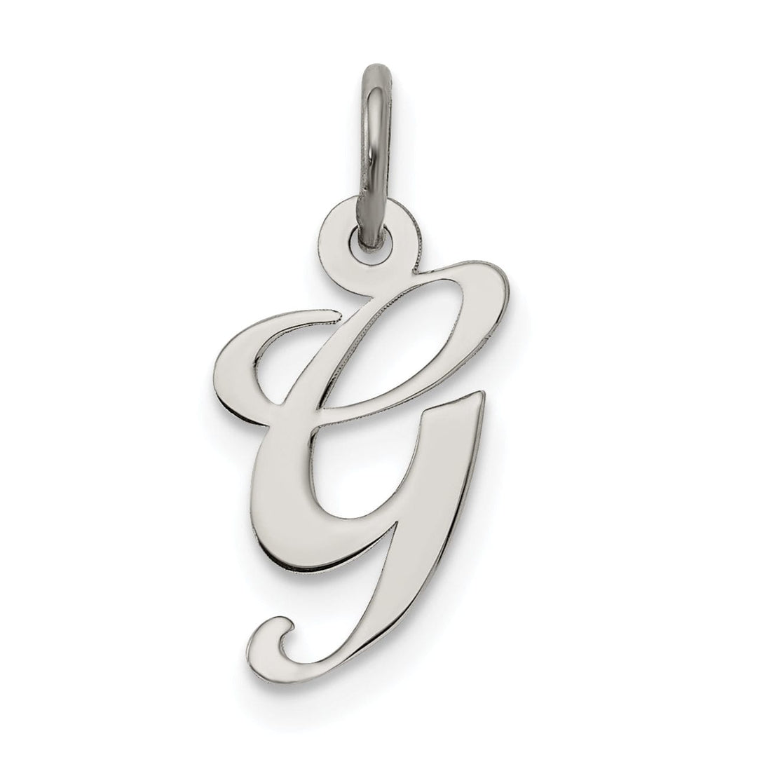 Silver Small Fancy Script Initial G Charm