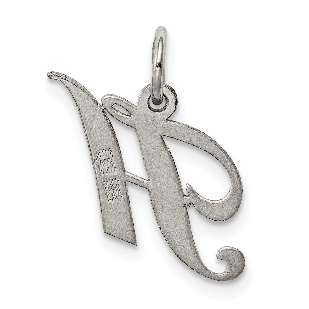 Silver Small Fancy Script Initial H Charm