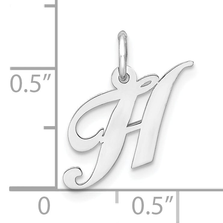 Silver Small Fancy Script Initial H Charm