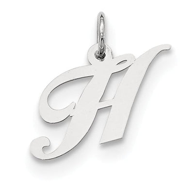Silver Small Fancy Script Initial H Charm at $ 7.48 only from Jewelryshopping.com