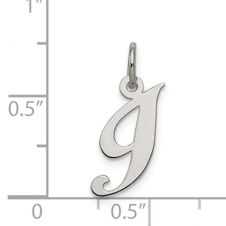 Silver Small Fancy Script Initial I Charm