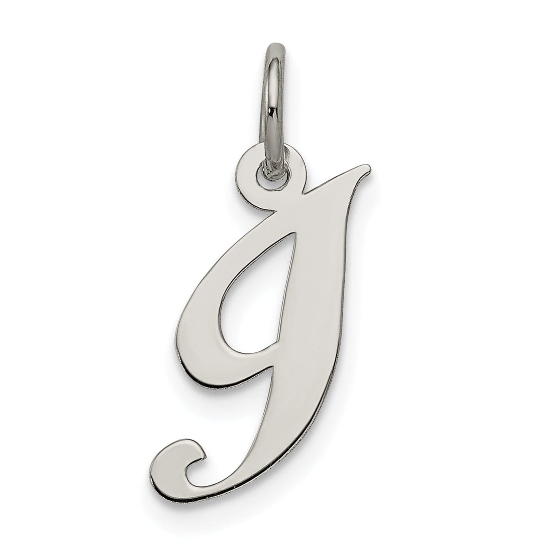 Silver Small Fancy Script Initial I Charm