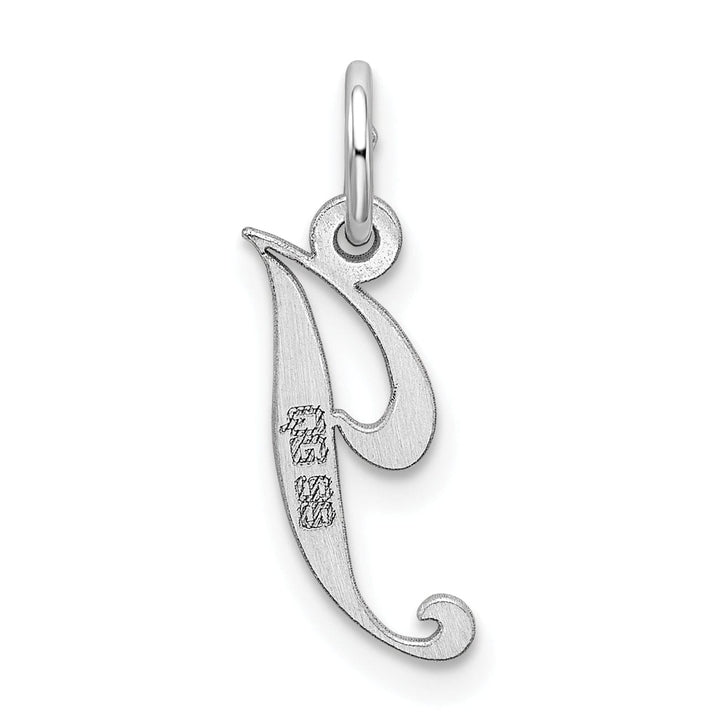 Silver Small Fancy Script Initial J Charm