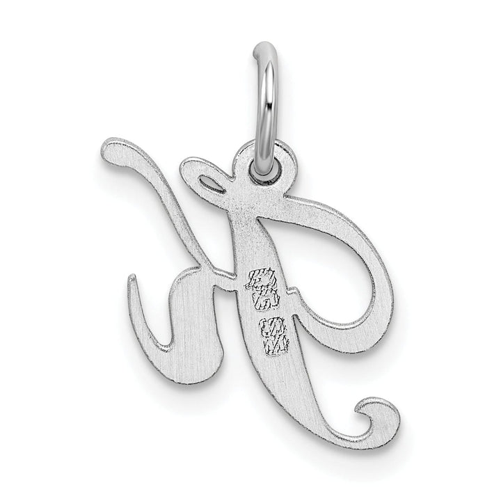 Silver Small Fancy Script Initial K Charm