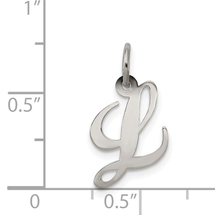 Silver Small Fancy Script Initial L Charm