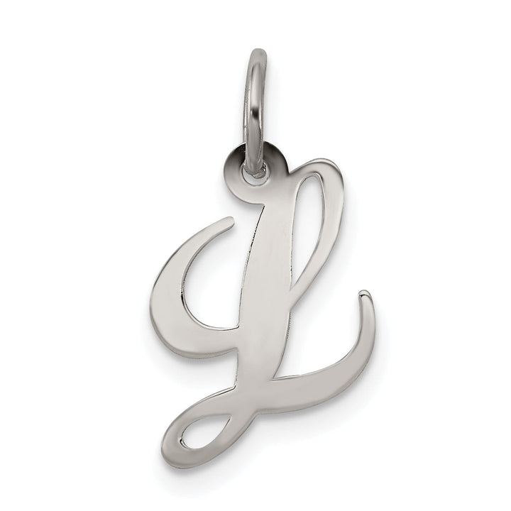 Silver Small Fancy Script Initial L Charm