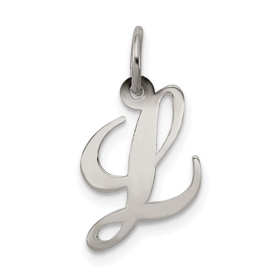 Silver Small Fancy Script Initial L Charm at $ 7.37 only from Jewelryshopping.com