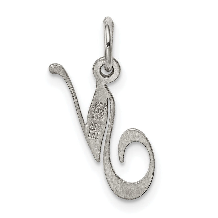 Silver Small Fancy Script Initial N Charm