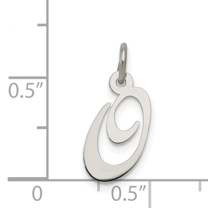 Silver Small Fancy Script Initial O Charm