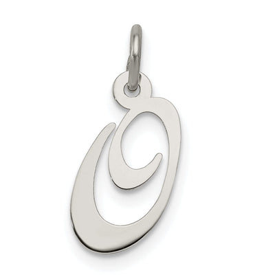 Silver Small Fancy Script Initial O Charm at $ 7.31 only from Jewelryshopping.com