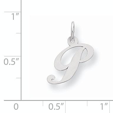 Silver Small Fancy Script Initial P Charm