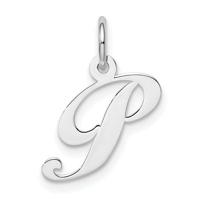 Silver Small Fancy Script Initial P Charm at $ 7.37 only from Jewelryshopping.com