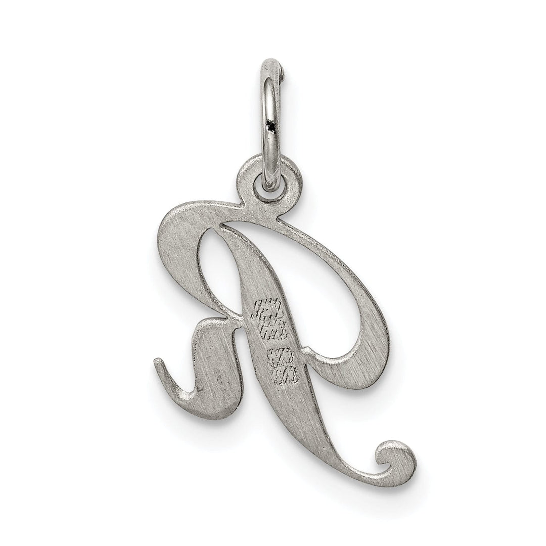 Silver Small Fancy Script Initial R Charm