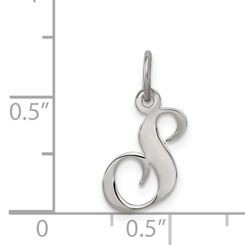 Silver Small Fancy Script Initial S Charm